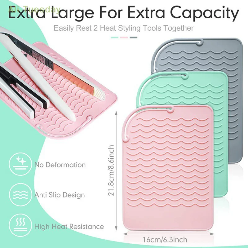 Multifunctional Silicone Heat Resistant Pad Insulation Mat For Hair Straightener Heat Curling Stick Curler Flat Irons