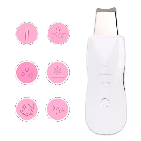 Ultrasonic Skin Scrubber Deep Face Cleaning Machine Peeling Shovel Facial Pore Cleaner Face Skin Scrubber Lift Beauty Instrument