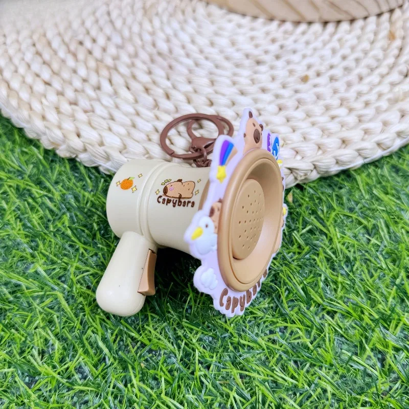 Cartoon Mini Recording Speaker Keychain Plastic Speaker Bag Hanging Toy Children's （Batteries not included）