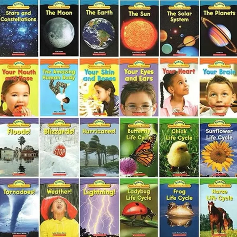 

English Science 24 Books Scholastic Science Vocabulary Readers Educational Toys Montessori English Books for Children Reading