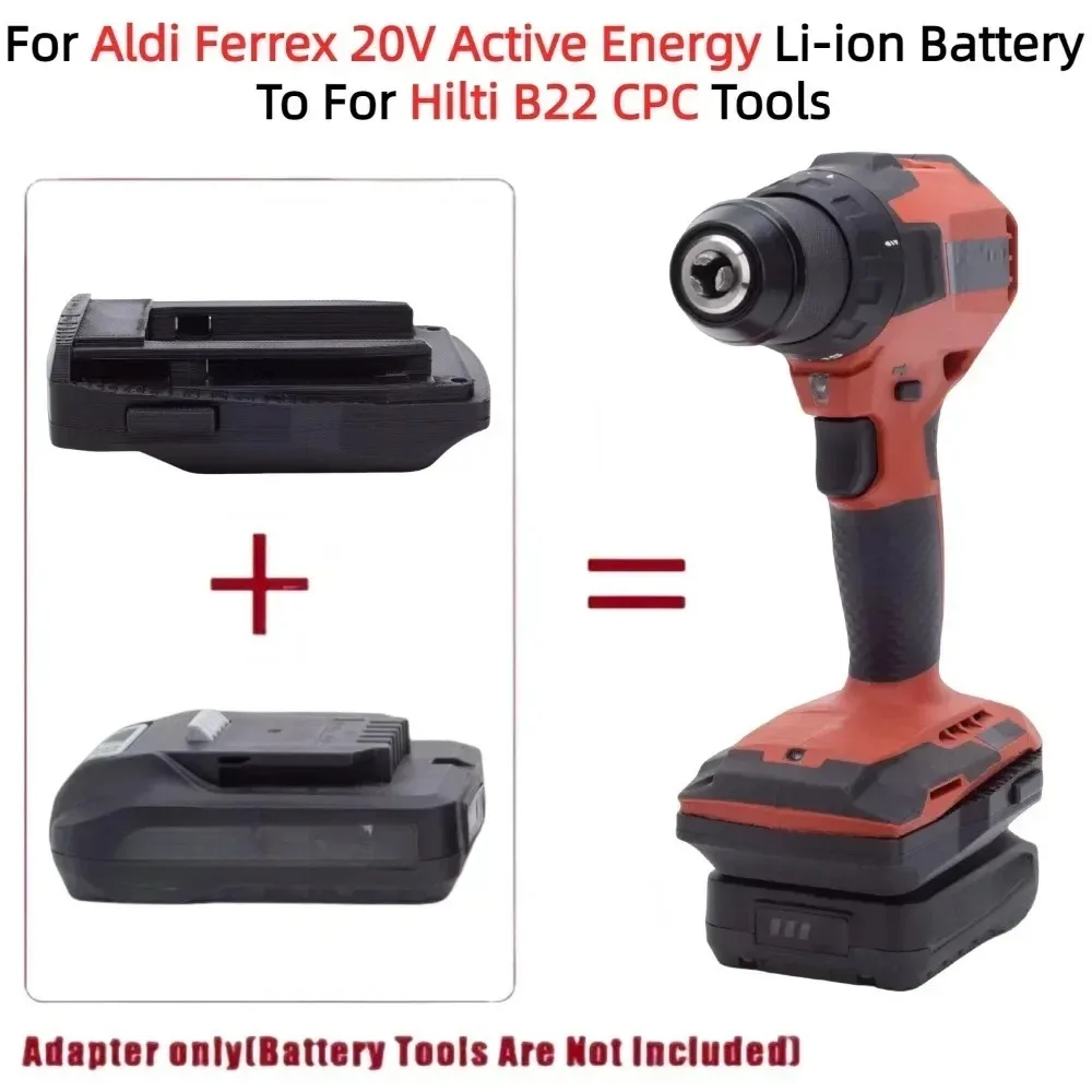 

Battery Adapter for Aldi Ferrex 20V Active Energy Lithium Ion Converter TO Hilti 22V B22 Cordless Tools Accessory（Only Adapter