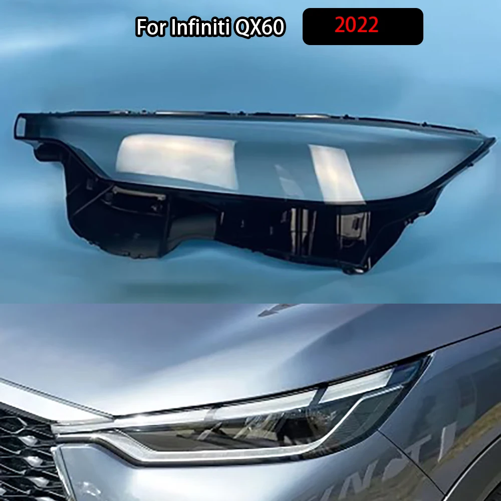 

For Infiniti QX60 2022 Car Front Headlight Shell Transparent Lampshdade Plexiglass Headlamp Cover Replace Original Shade Lens