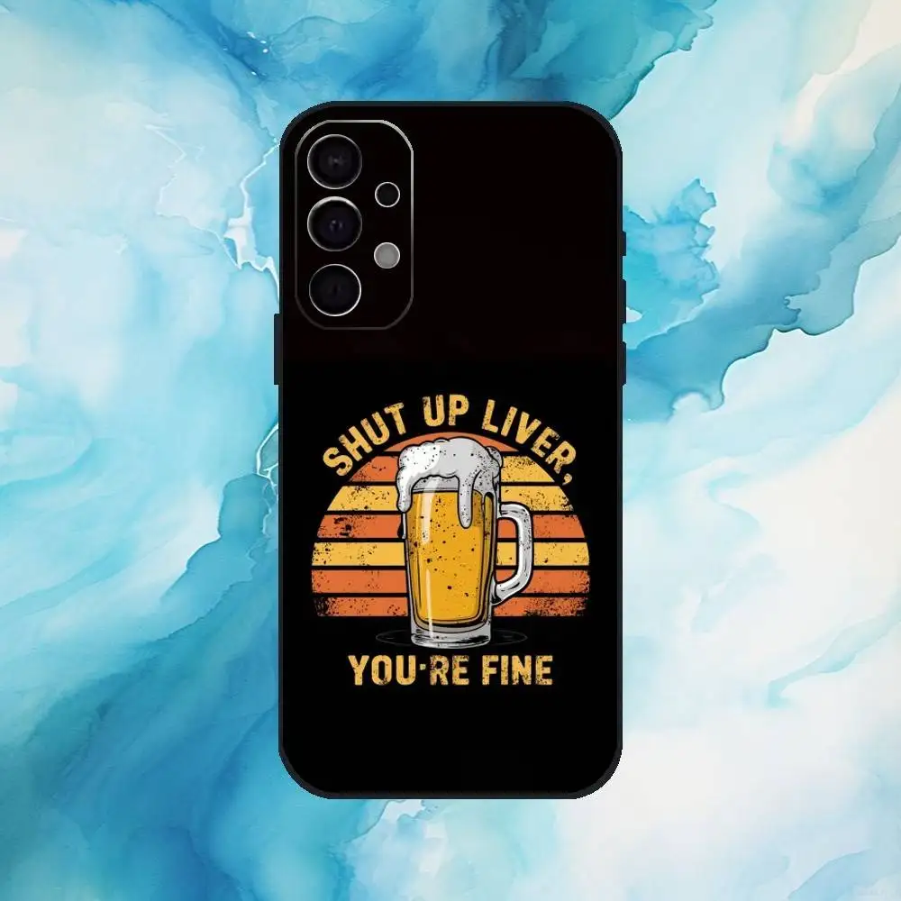 حافظة هاتف Beer Alcohol لهاتف سامسونج جالاكسي A73، A72، A71، A70، A53، A52، A51، غطاء أسود ناعم آخر #3