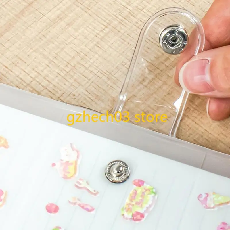 G2AC Clear Notebook Prolders 6 Rings Plannner Binder Soft Binder with Snap Button Closure Dollable Binder Binder