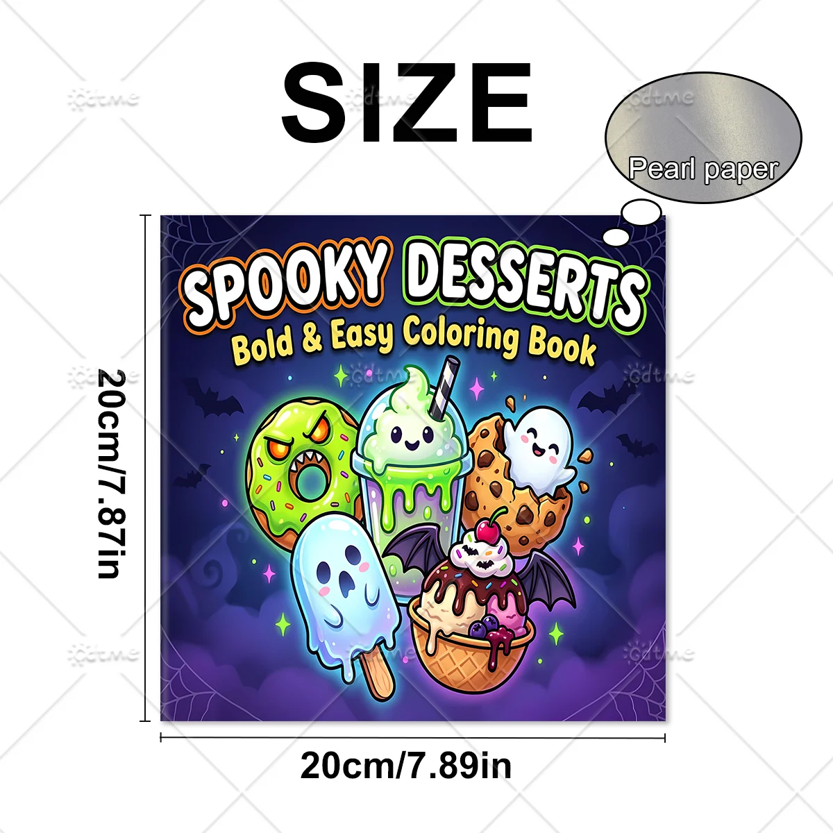 Spooky Desserts Bold & Easy Adult Coloring Book, Halloween Spooky Sweet Treats Stress‑Relief Colouring Pages for Relaxation