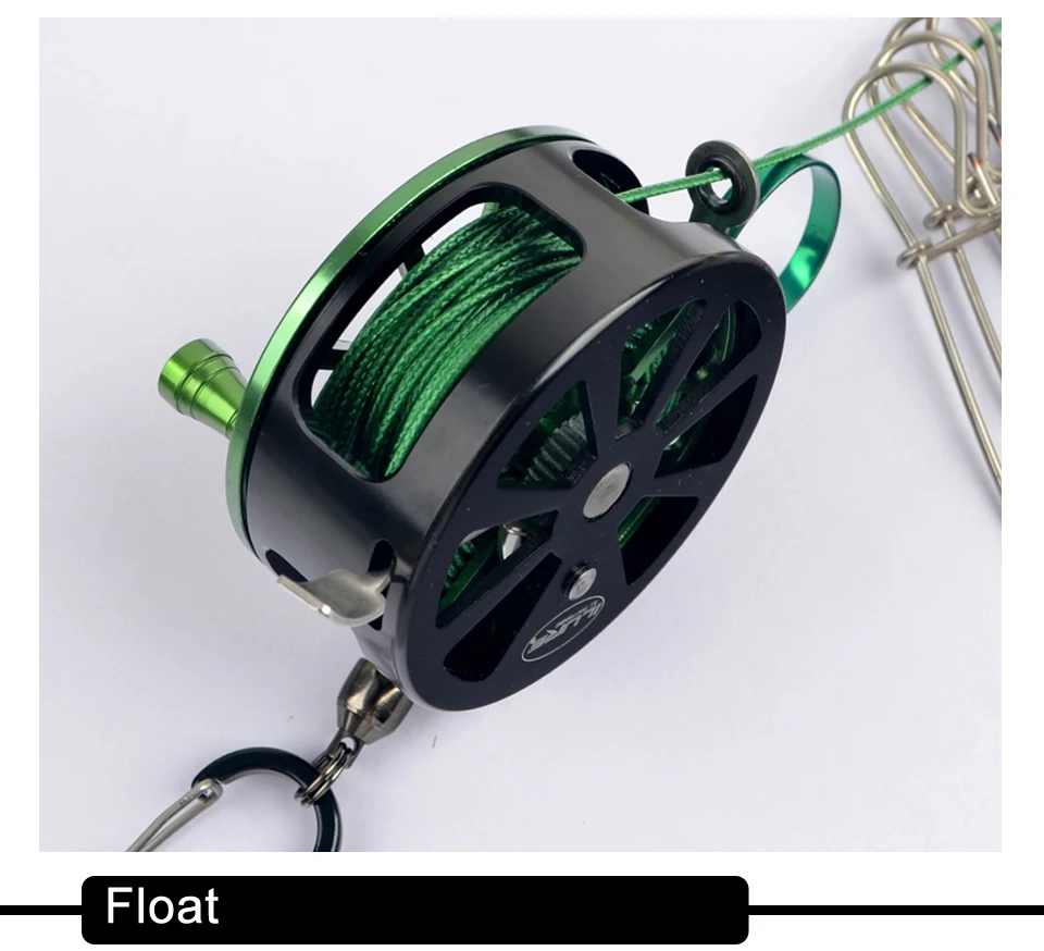 Neuer tragbarer Fischverschluss mit Rollenflosse – Lebendfisch-Stringer-Verschluss aus Edelstahl mit 8 Karabinern für das Meeresangeln – Detail 8