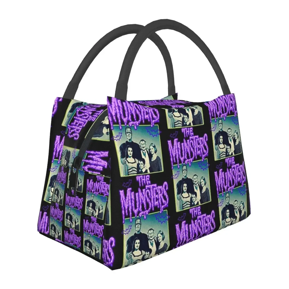 The Munsters Lunch Bags Insulated Bento Box Portable Lunch Tote Resuable Picnic Bags Cooler Thermal Bag for Woman Student Travel