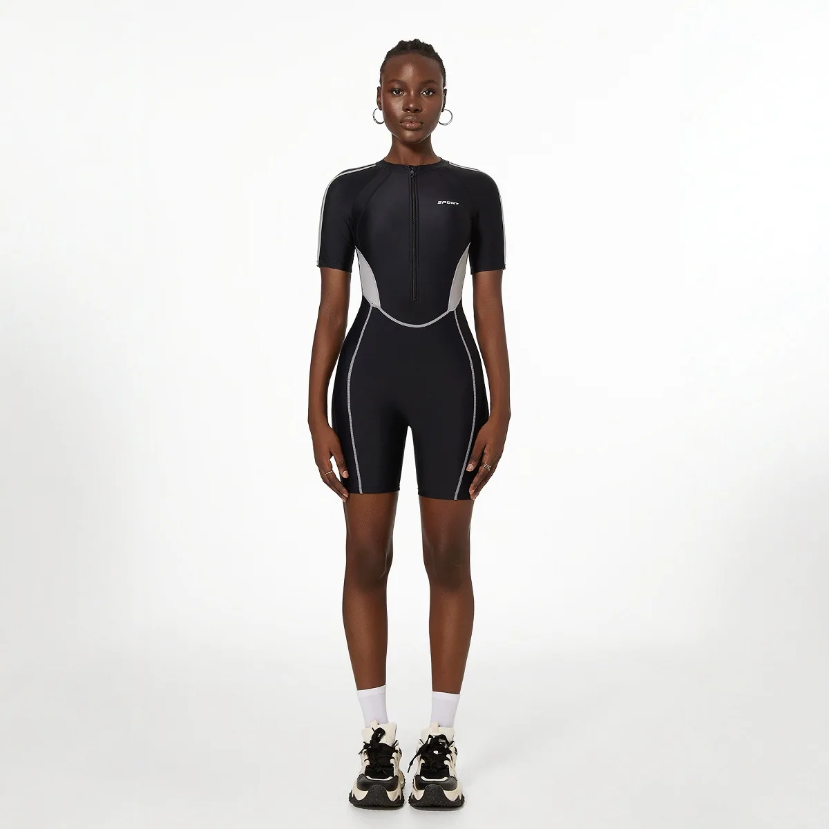 

Women Short Sleeve Outdoor Water Sports Beach Surfing SwimWear One Piece Professional Quick-Dry Competitive Athletic SwimSuit