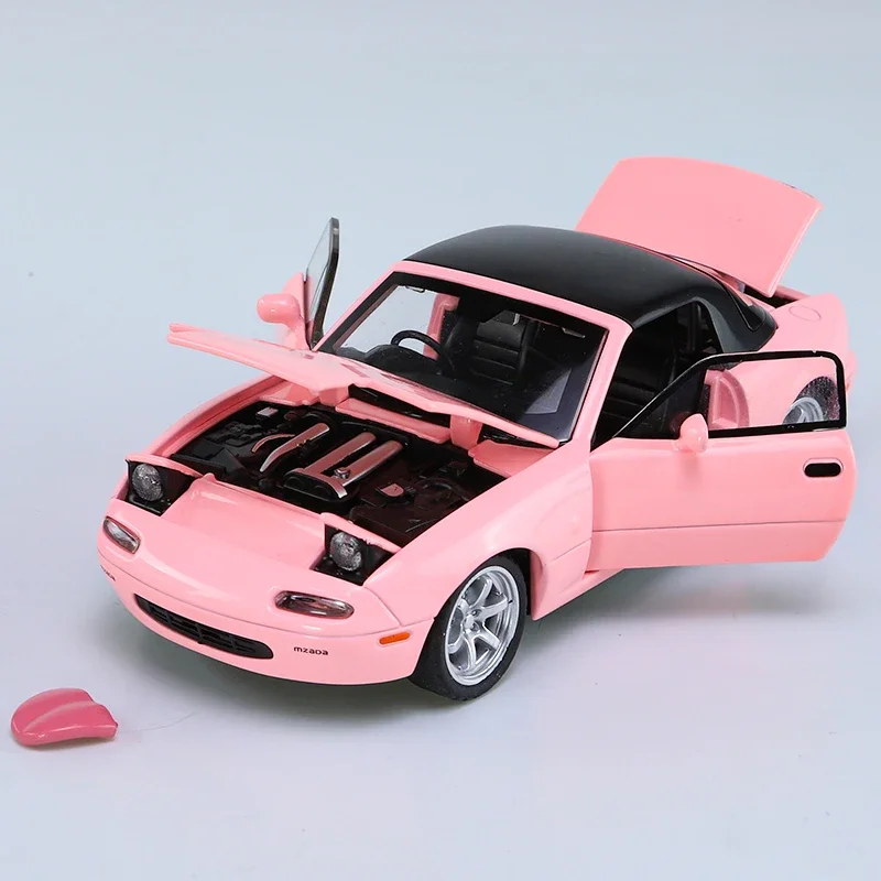 1:32 Cute Mazda MX5 MX-5 Supercar Alloy Diecast Toy Car Model Sound and Light Pull Back Childrens Toy Collectibles Birthday Gift