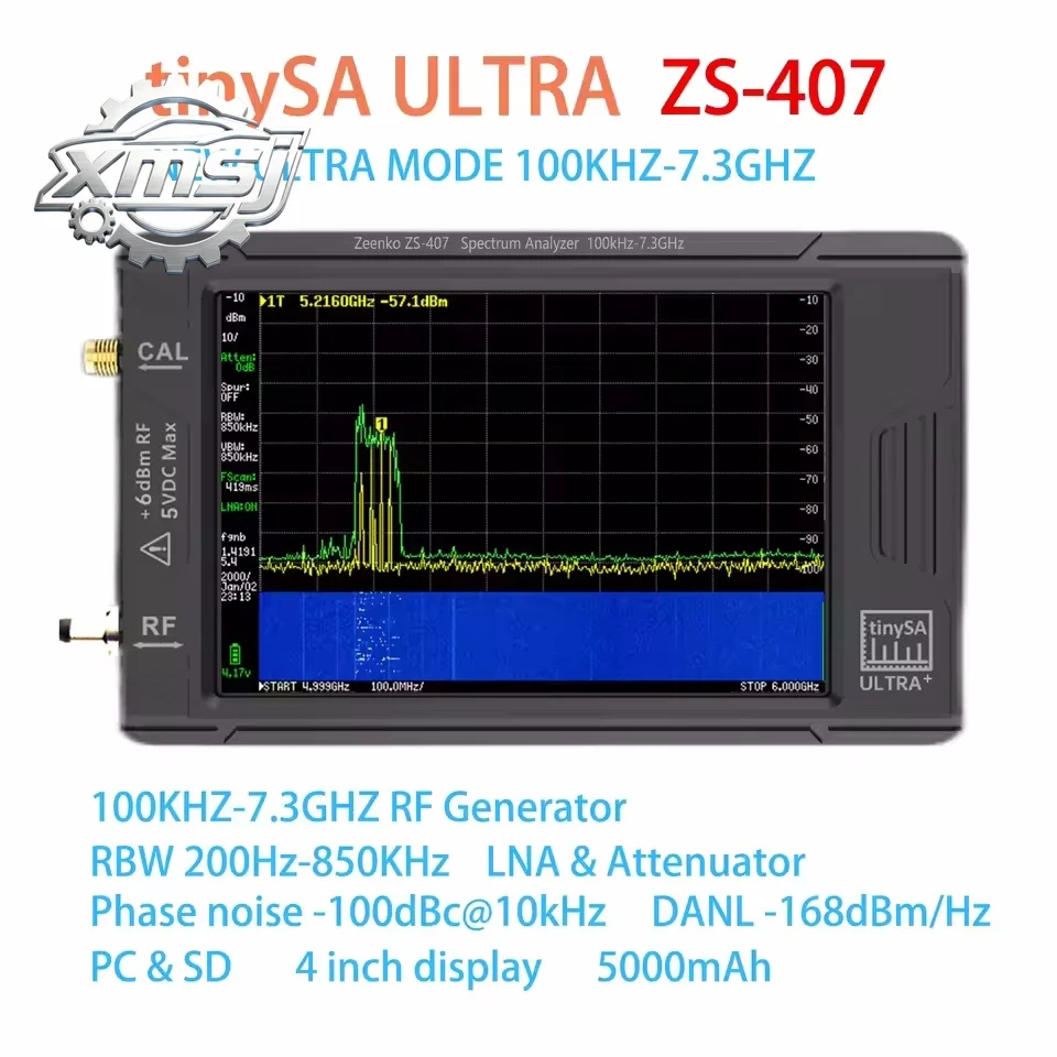 

2025 último 7,3 GHz TinySA ULTRA Plus ZS407 analizador espectro pequeño portátil TinySA pantalla táctil 3,95 pulgadas bate