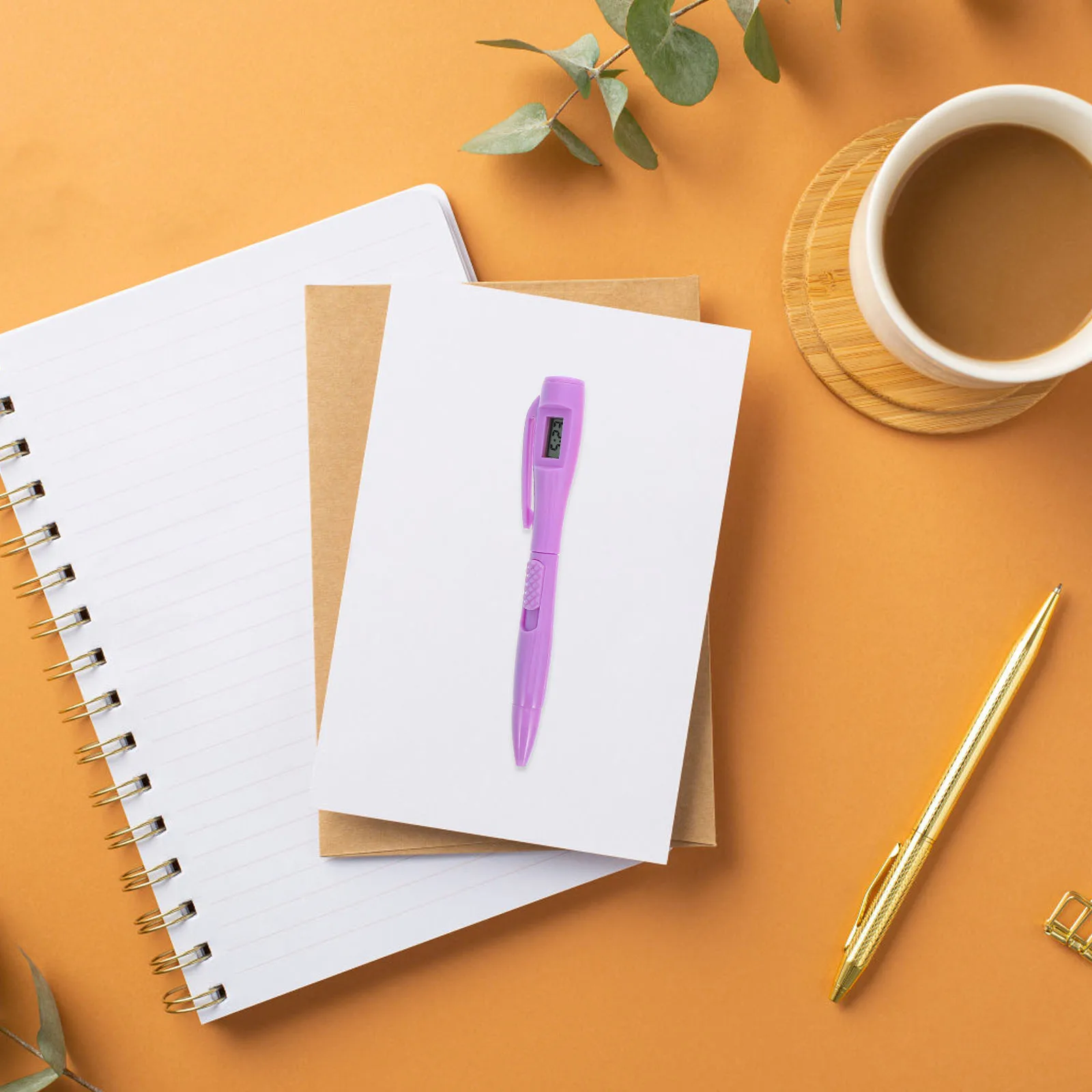 

6pcs Exam Study Pen Timer Function Smooth Writing Fine-Point Ballpoint Sturdy Plastic Time Clock Pen Note-Taking School Use