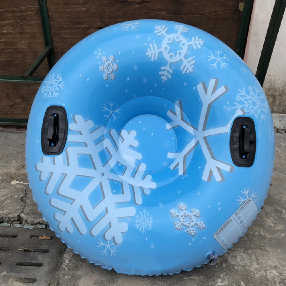 Inflatable Floated Skiing Board Thickened Snow Tube PVC Skiing Ring with Handles Ski Board Sled Skiing Equipments