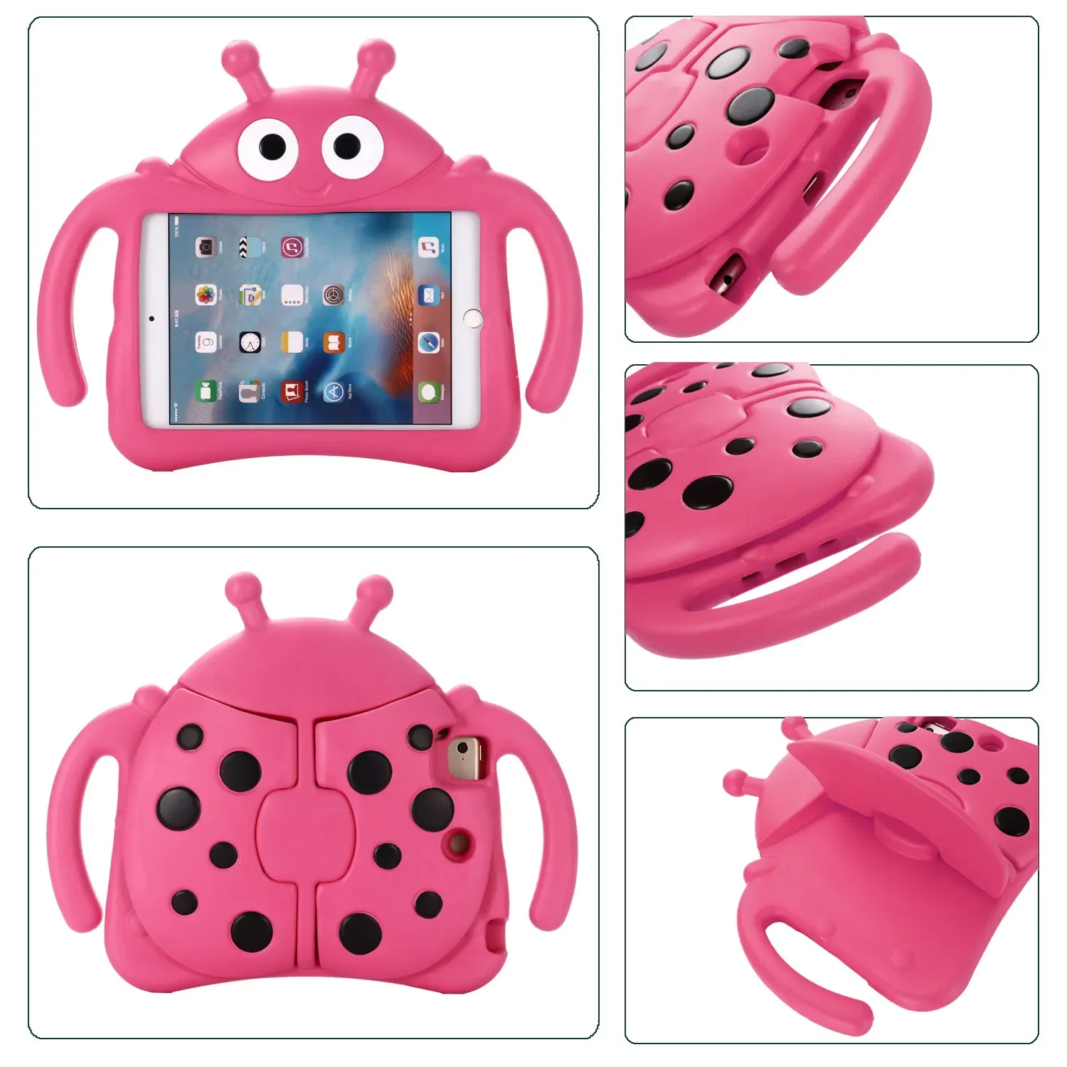 Tablet Case For Samsung Galaxy Tab A7 Lite 8.7 SM-T220 T225/T290/T330/T310/T380 Shockproof Kid EVA Cartoon Beetle Stand Cover