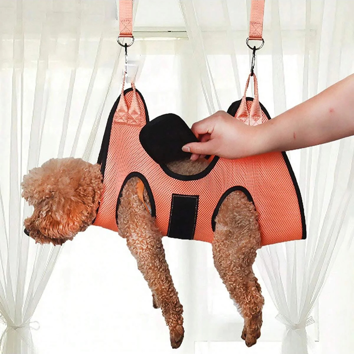 1PC-Pet grooming hammock, dog grooming fixator, Teddy feeding medicine anti scratch device, cat hanging bag