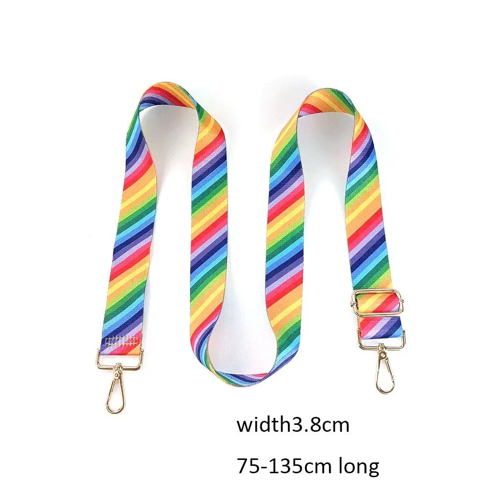 New Rainbow Color Bag Strap for Crossbody Adjustable Bag Belt For Bag Accessories Handbag Belt Wide Nylon Shoulder Bag Straps