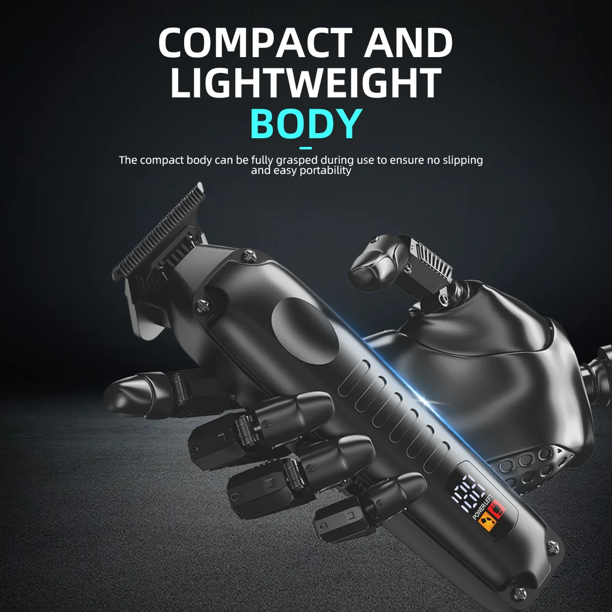 KIKIDO 6200 RPM Professional Hair Clipper Adjustable Electric Hair Trimmer Rechargeable Cordless Haircut Machine for Men KK-505