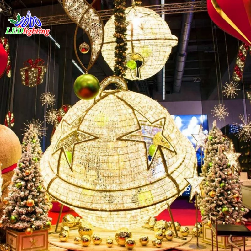 

custom.LJ holiday lighting new design for led outdoor street decoration motif 3D Large star bell lights