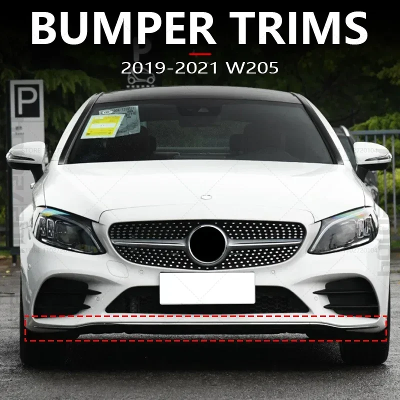 Dla 2019-2021 W205 Mercedes-Benz C-CLASS Listwy przedniego zderzaka Chromowane i czarne 2058858602 2058858702 2058858802