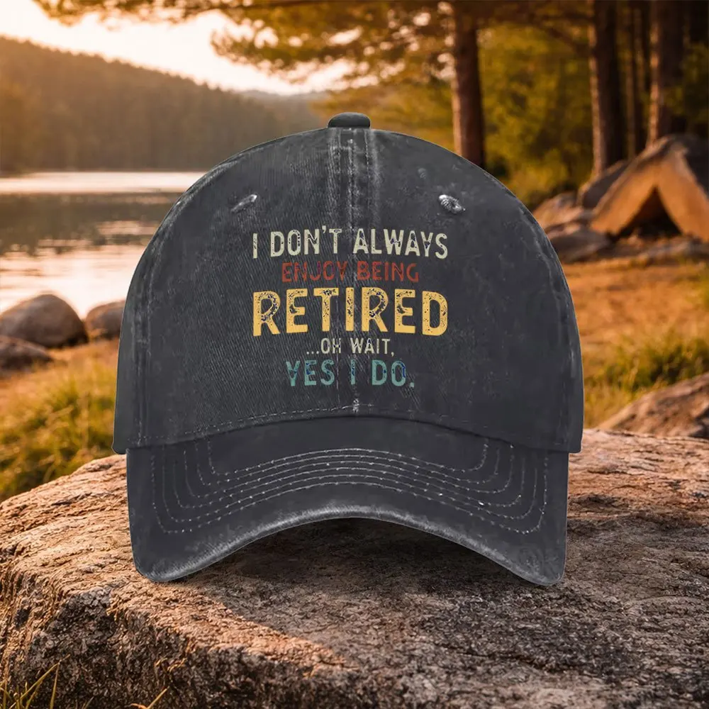 

Casual Versatile Retirement Life Print Washed Baseball Cap, Suitable for Golf, Casual Wear And Outdoor Activities, Unisex Golf A