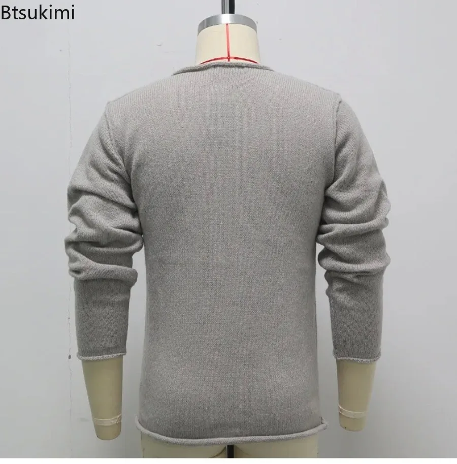 New Men's Knitting Sweaters Irregular Buttoned Design Casual Knitwear Cardigans Autumn Winter Fashion Men Clothing Sweater Coats