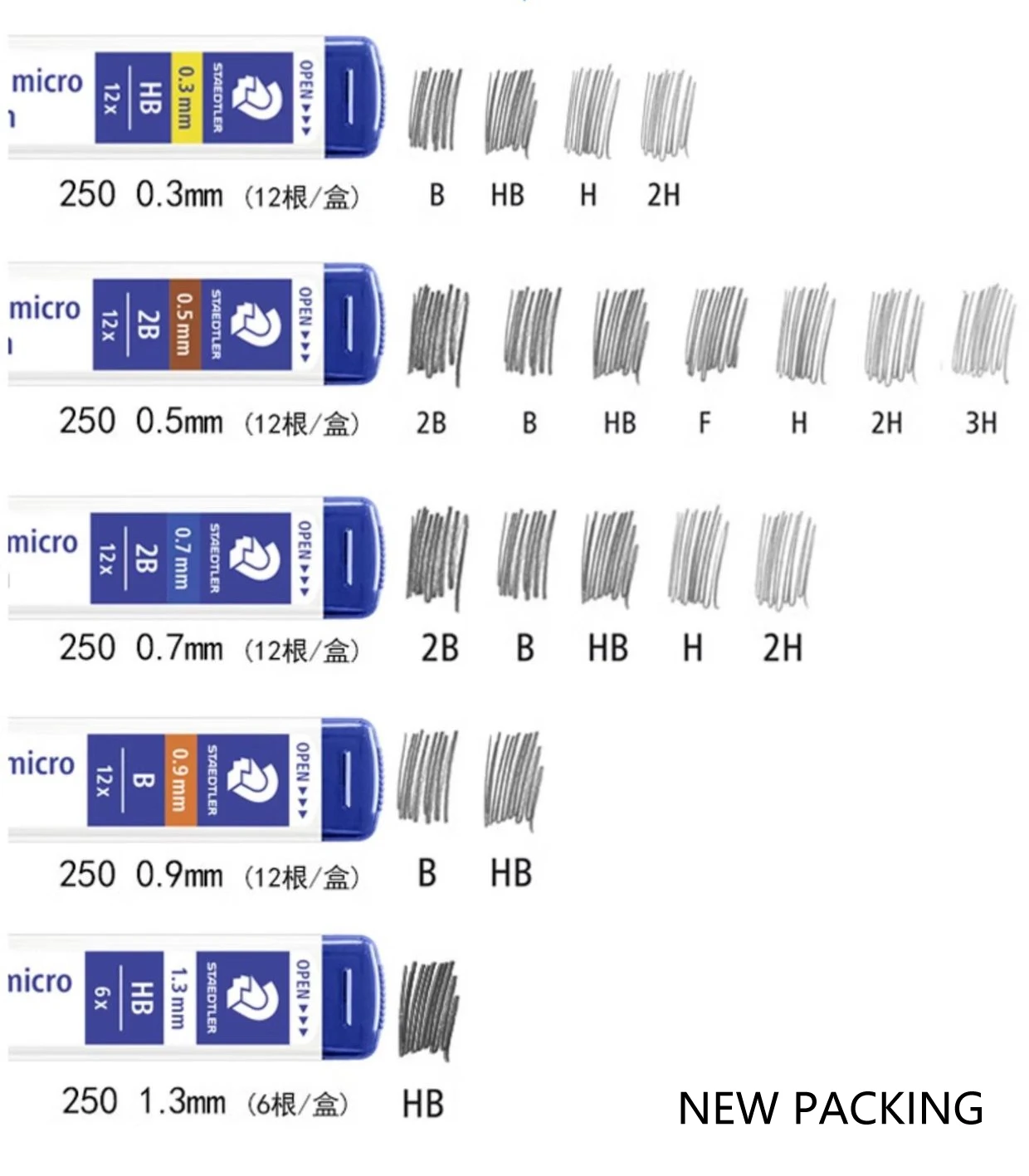 STAEDTLER ołówek automatyczny ołów 05mm 07mm 2H HB B 2B Super twardy rdzeń niełatwo zepsute ołówki napełnianie szkolne artykuły papiernicze