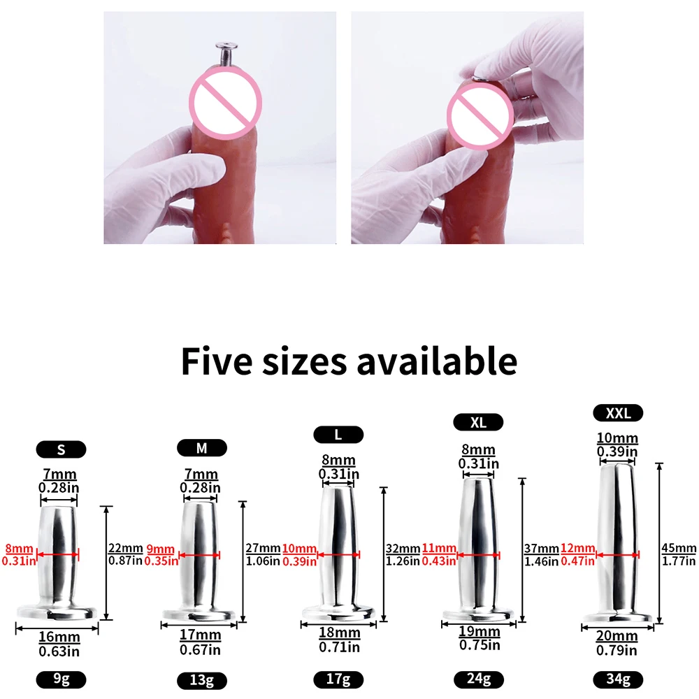 FRRK Metal Horst Eye Urethral Sounding Small Stainless Steel Penis Plug Male Cock Dilator Catheter Stick Masturbator for Man