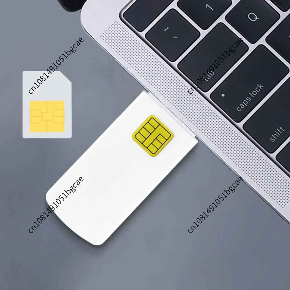 Type-C Mobile SIM Smart Card Reader High-Speed SIM Card Adapter USB SIM Smart Card Reader for Windows Mac OS MacBook Computer PC