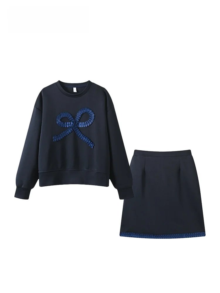 

CaraCLUB Lazy Sle plus Size Set Dr Women Early Spring New Faion Slimming Long Sve Sweatirt ort Skirt