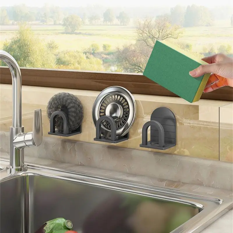 1~4SETS Kitchen Storage Organizer Can Be Connected To Any Smooth Surface Advanced Materials Rust Resistant Waterproof