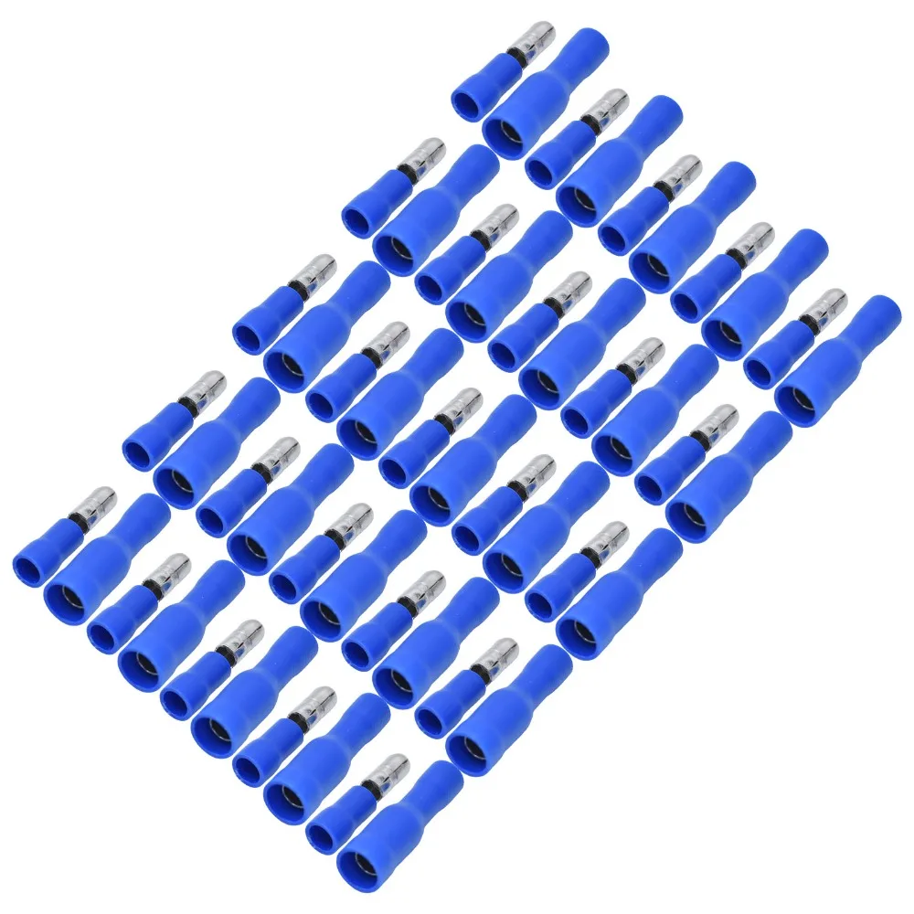 

25 Pairs Blue Color Insulated Wire Terminal 16-14AWG Quick Crimp Male Female Connector Wire Crimp Connectors Wire Splice