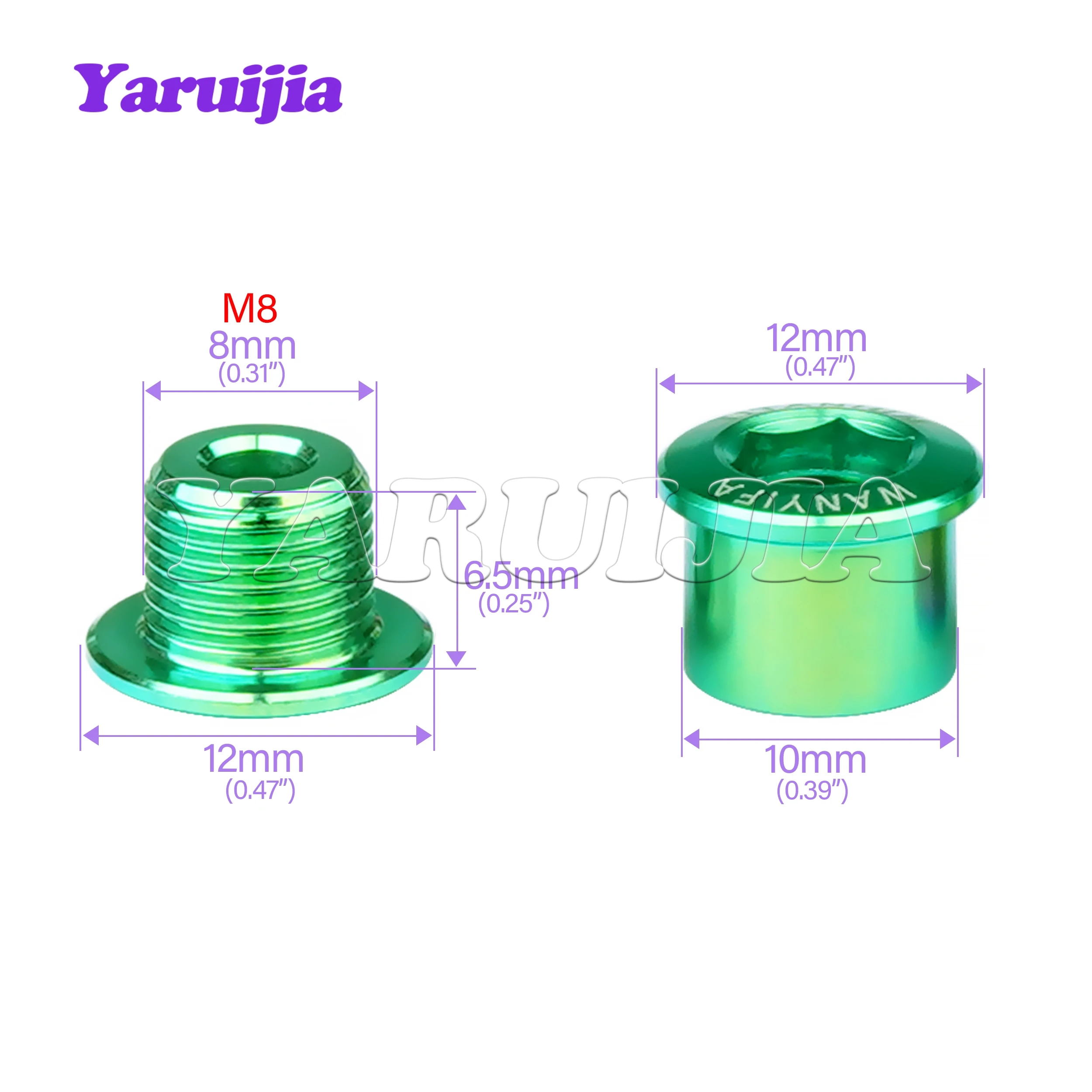 Yaruija Titanium Bolt 6.5mm Hex Screw for Bicycle Chainring  Road MTB Plate Crankset Chainwheel Crank Part Accesorios