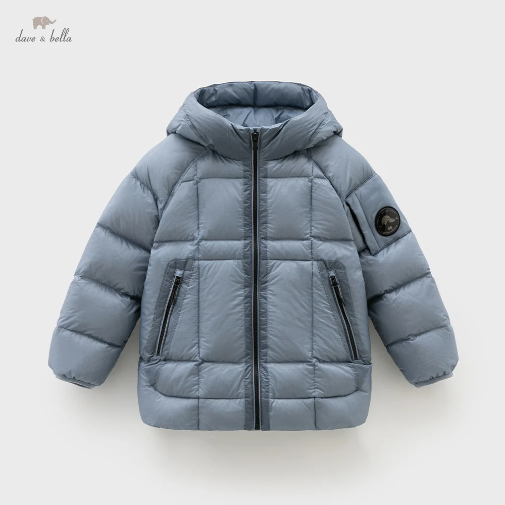 

Dave Bella Children Down Jacket Autumn Winter Boys Thick Plush Hooded Waterproof Overcoat White Duck Down Kids Clothes DK4254918
