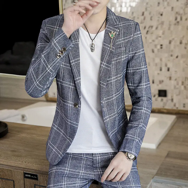 

Advanced Sensation Light Maturity Men's Suit Jacket Trendy Hair Stylist Small Suit Men's Fashion Advanced Sensation Outfit Set