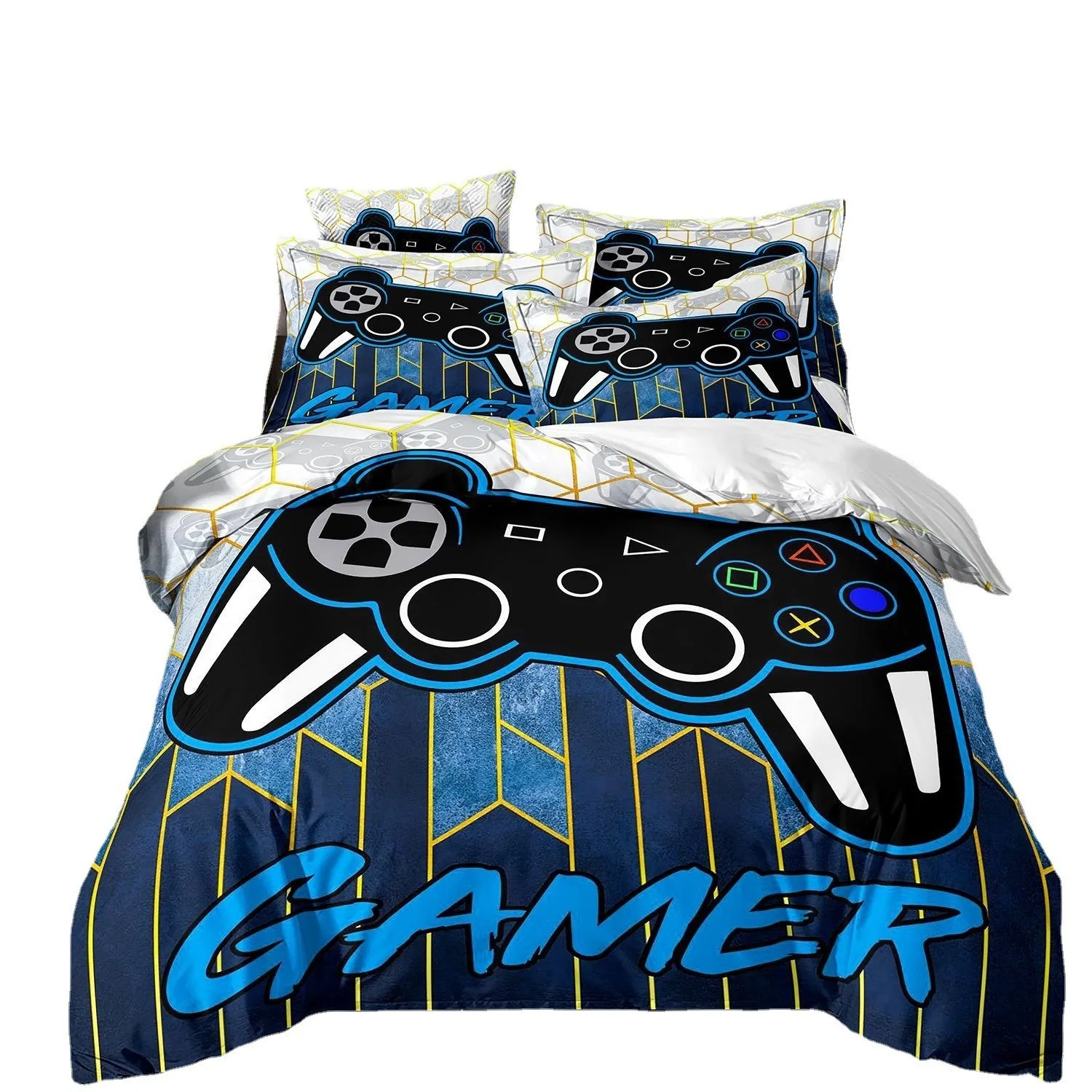 Children Gaming Bedding Set Boys Gifts Quilt Cover Teenagers Boys Holiday Gifts 3D Print Popular Gamer Duvet Cover