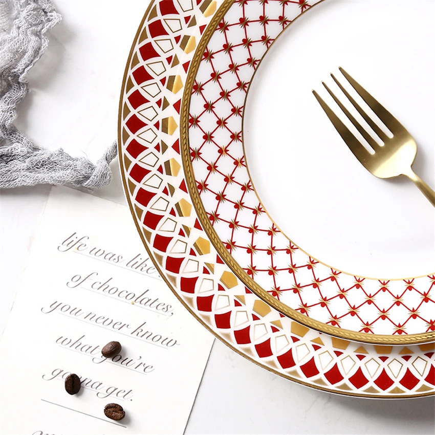 

Европейские керамические тарелки в стиле вестерн-бытовая посуда для еды, фруктов, стейка, макарон, кухонная посуда - украшение для дома и свадьбы