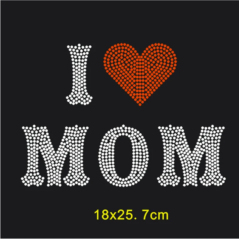 

Custom Crystals Strass Decorative Stickers, Hotfix Rhinestone, Heat Transfer Tops, MoM Iron on Letters Garment Beaded Applique