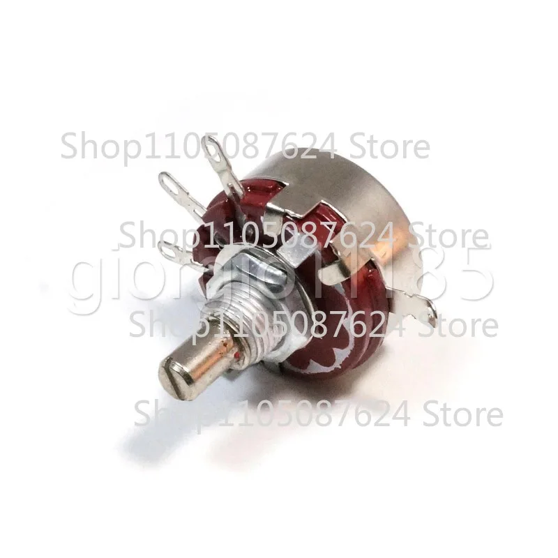 ZZZ 2pcs 1K ohm 2W 6mm Round Shaft Rotary Taper Carbon Potentiometer WTH118
