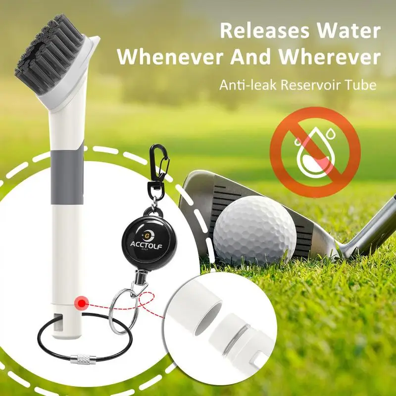 Golf Club Brush Portable Golf Club Cleaning Brush With Leakproof Water Storage Pipe Golf Brush And Groove Cleaner With Zip-line