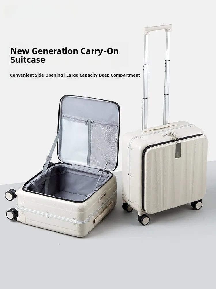 

Aluminum Frame Side Open Cover Carry on Luggage Travel Suitcase Pull Rod for Men And Women 14 Inches And 18 Inches