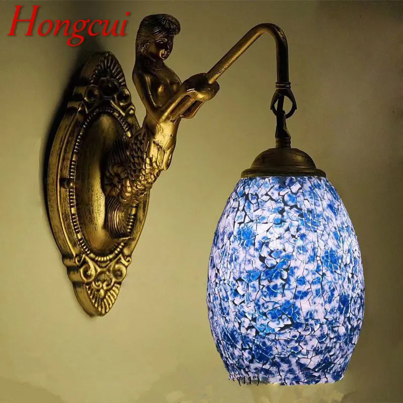 

Hongcui Contemporary Mermaid Wall Lamp Personalized And Creative Living Room Bedroom Hallway Bar Decoration Light