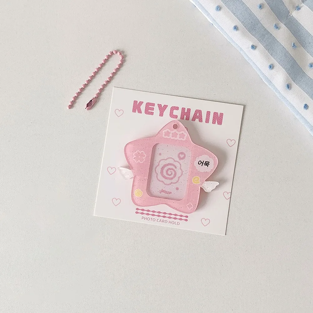 

Ins Style Star Shape KPOP Card Cover Cartoon Acrylic 1-inch Photo Hard Card Cover Cute Pendant Idol Photo Card Cover Collection