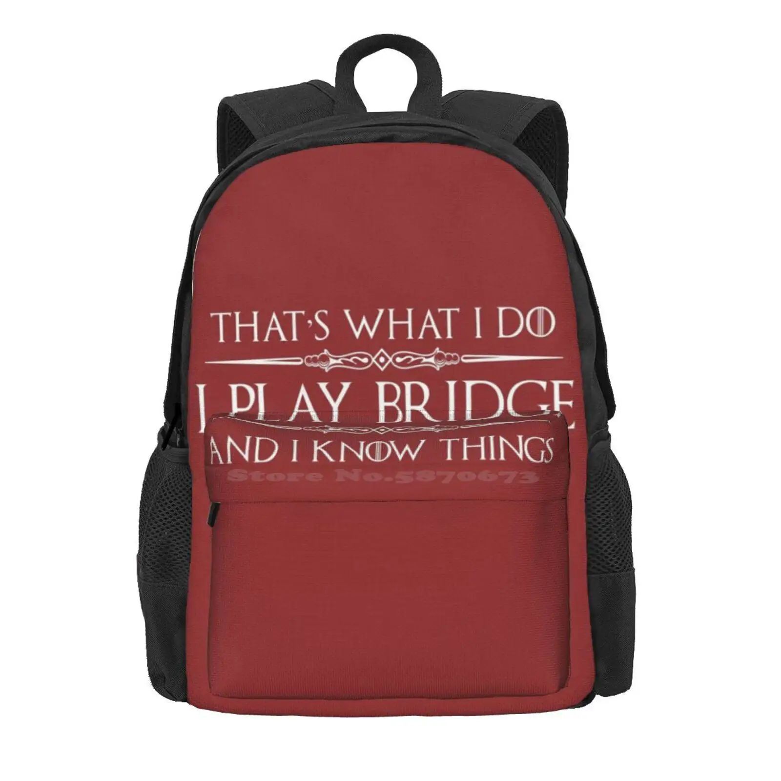 Bridge Player Gifts - I Play Bridge & I Know Things Funny Gift Ideas For Bridge Card Players & Lovers Hot Sale Schoolbag