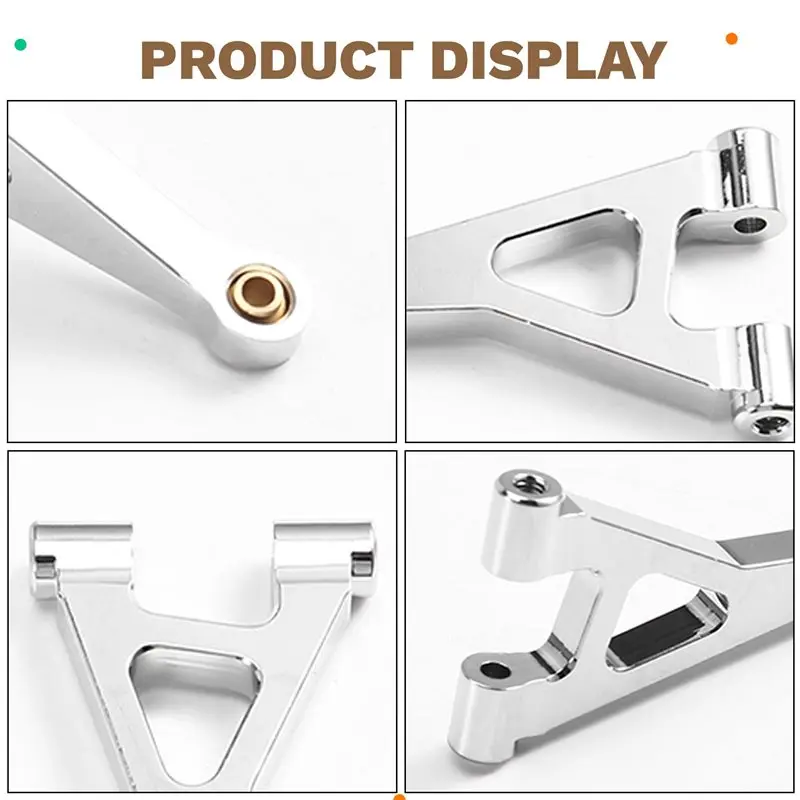 X18A-para MJX 1/14 escala RC coche actualización Kit de brazo oscilante superior trasero-accesorios plateados para modelos 14301/14302 14303 14304