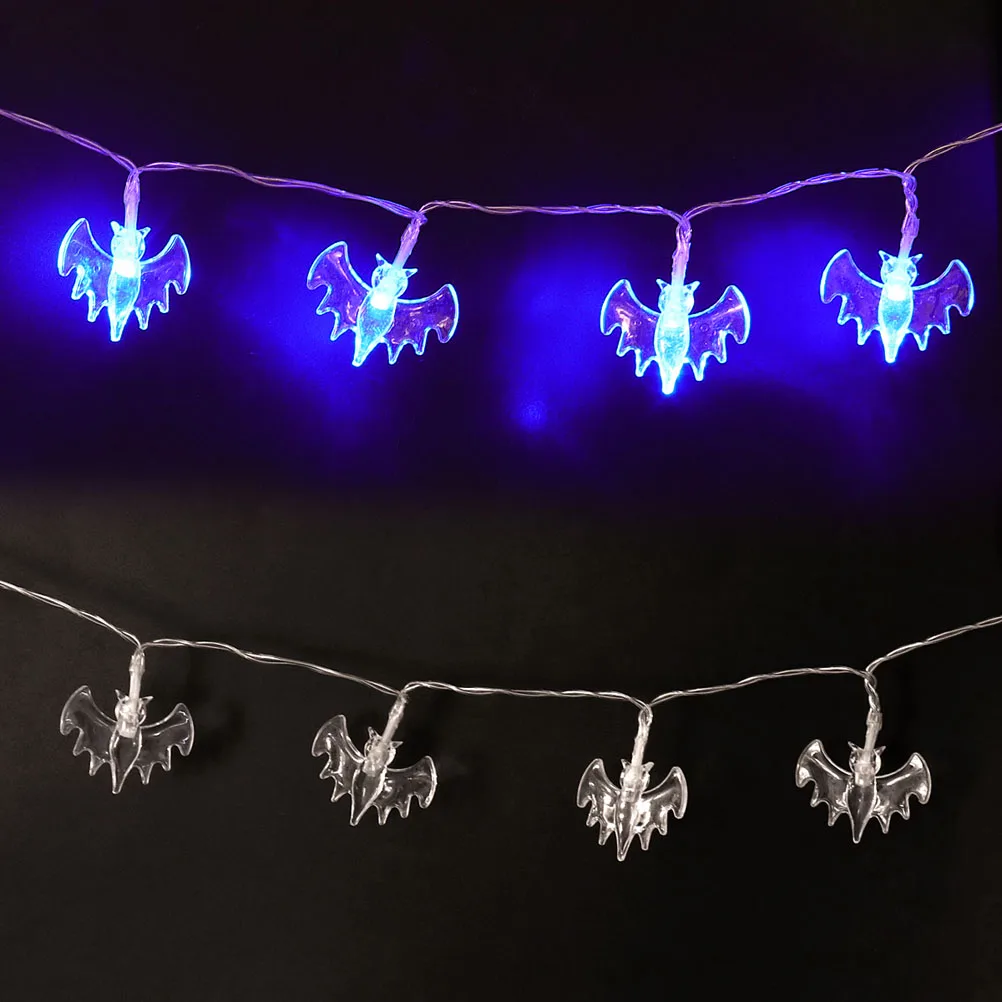 

2pcs 2M 20 Leds Bat Shape String Lights Spooky Halloween Decoration Garden Patio Party Pathway Saving Durable
