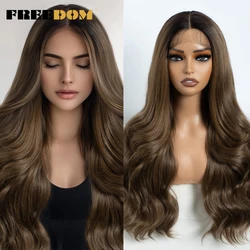Synthetic Lace Front Wigs For Women Long Wavy Wig 26 Inch Body Wave Lace Wig Brown Ombre Blonde Grey White Cosplay Wig