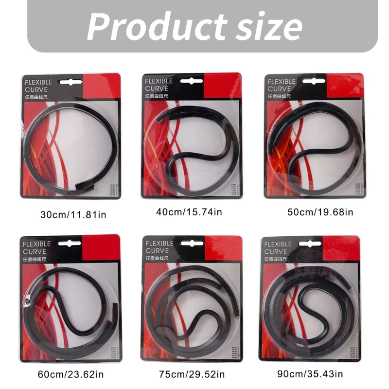 Flexible Ruler Bendable Ruler Curves Ruler Measuring Tool for Drawing Clothing