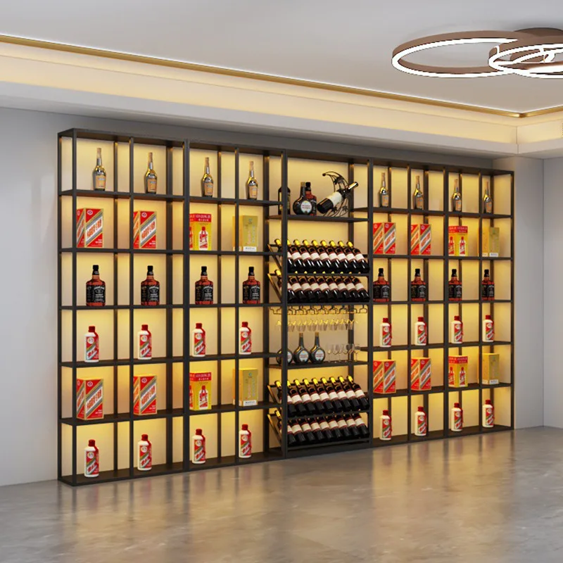 Restaurant Winery Iron Display Floor Shelf