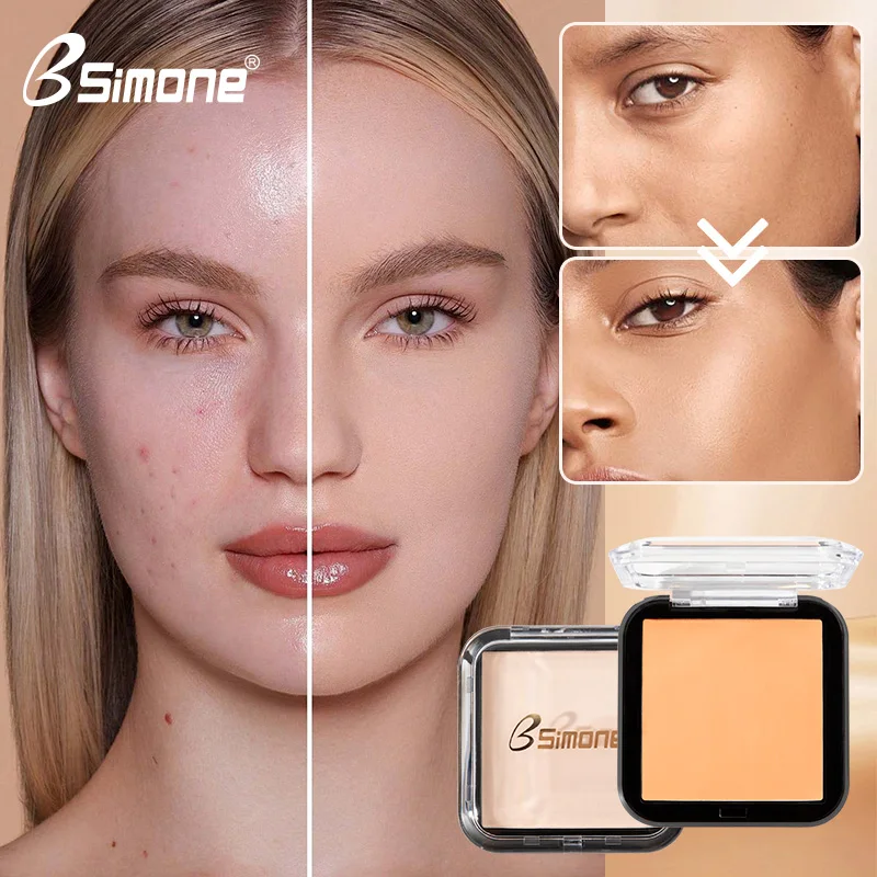 Matte Full Coverage Pressed Powder Foundation, 24H Fresh Wear Matte Weightless Finishing Powder แต่งหน้า คอนซีลเลอร์ เพิ่มความกระจ่างใส
