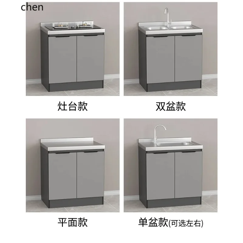 DSA Stainless Steel Cabinet Simple Storage Stove Top Integrated Assembly Economical Storage Kitchen Cabinet Sink image 6