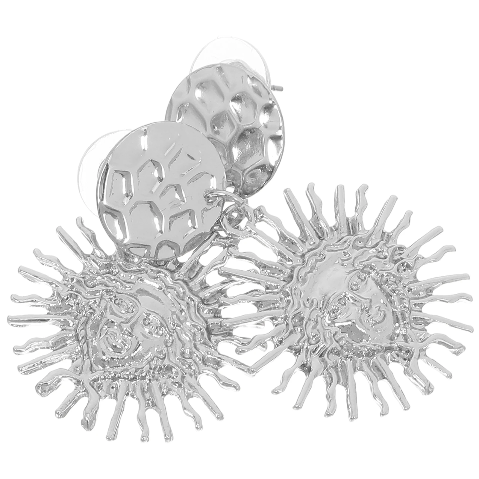 

1Pair Bohemian Sun Dangle Earrings Vintage Round Drop Alloy Hoop Pendant Retro Style Jewelry for Parties Festivals